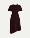 Derek Lam 10 Crosby Nicola Asymmetric Midi Dress In Aubergine