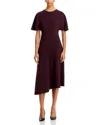 Derek Lam 10 Crosby Nicola Asymmetric Midi Dress In Purple