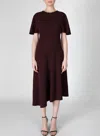 Derek Lam 10 Crosby Nicola Short Sleeve Midi Dress In Aubergine In Purple