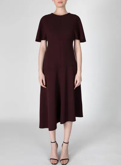 Derek Lam 10 Crosby Nicola Short Sleeve Midi Dress In Aubergine In Purple