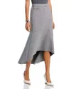 Derek Lam 10 Crosby Nicolette High-low Midi-skirt In Melange Grey In Gray