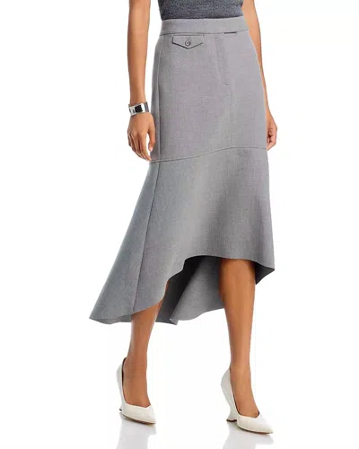 Derek Lam 10 Crosby Nicolette High-low Midi-skirt In Melange Grey In Gray