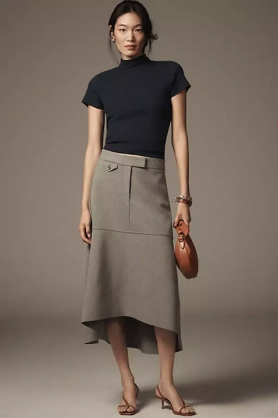 Derek Lam 10 Crosby Nicolette Midi Skirt In Grey
