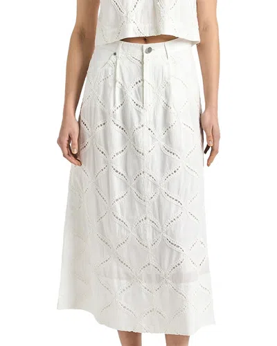 Derek Lam 10 Crosby Nydia Cotton Eyelet Midi Skirt In White
