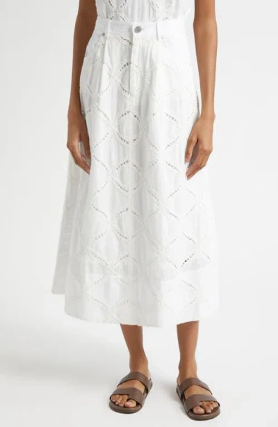 Derek Lam 10 Crosby Nydia Cotton Eyelet Skirt In White