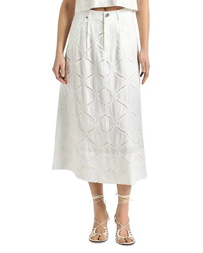 Derek Lam 10 Crosby Nydia Open Embroidered Skirt In White