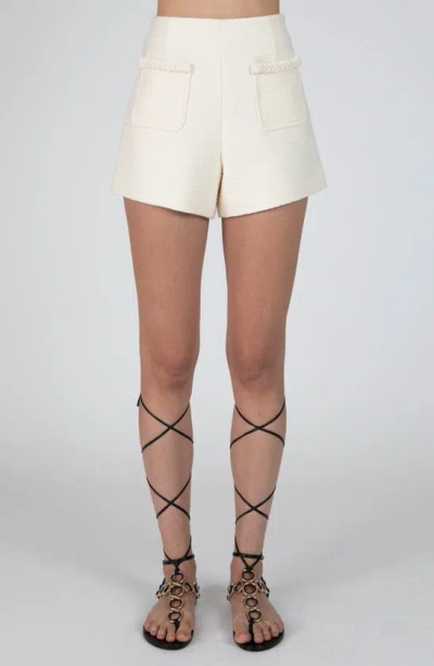 Derek Lam 10 Crosby Odessa Braid Trim Shorts In Ecru