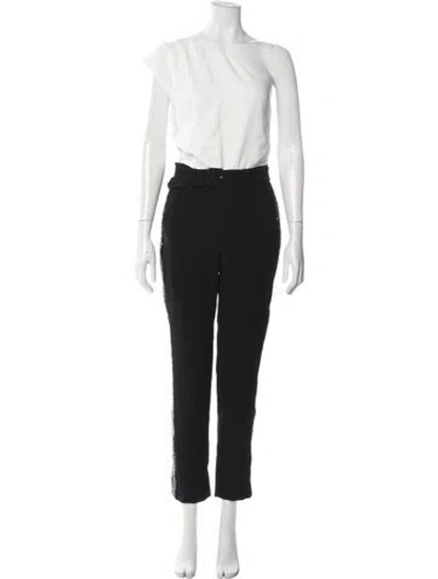Pre-owned Derek Lam 10 Crosby One-shoulder Jumpsuit In Black/white
