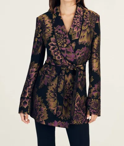 Derek Lam 10 Crosby Orville Smoking Jacket In Black Jacquard In Purple