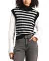 Derek Lam 10 Crosby Paola Mixed Media Turtleneck Sweater In Multi