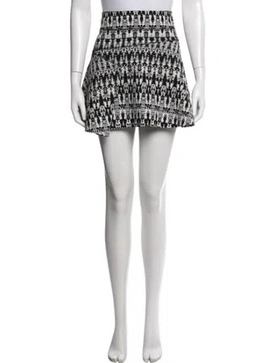 Pre-owned Derek Lam 10 Crosby Patterned Mini Skirt In Black