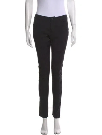 Pre-owned Derek Lam 10 Crosby Patterned Skinny Leg Pants In Black