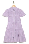 Derek Lam 10 Crosby Pei Stripe Cotton Utility Shirtdress In Red Multi