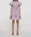 Derek Lam 10 Crosby Pei Stripe Cotton Utility Shirtdress In Purple