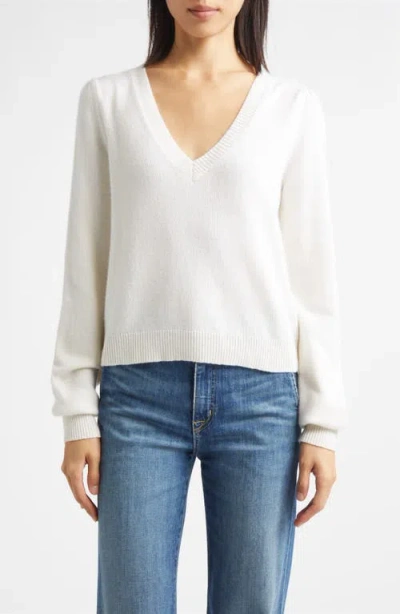 Derek Lam 10 Crosby Penina Wool & Cashmere V-neck Sweater In White