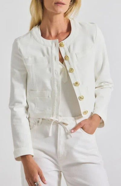 Derek Lam 10 Crosby Penny Crop Stretch Denim Jacket In White
