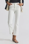 Derek Lam 10 Crosby Perce Pintuck Pleat Comfort Stretch Crop Jeans In White