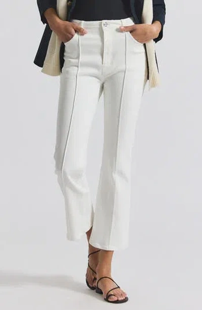 Derek Lam 10 Crosby Perce Pintuck Pleat Comfort Stretch Crop Jeans In Blanc De Blanc