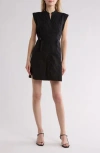 Derek Lam 10 Crosby Peyton Cap Sleeve Shirtdress In Black