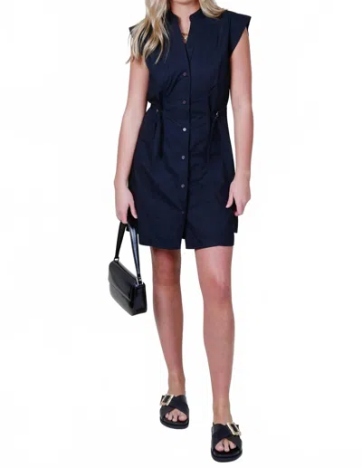 Derek Lam 10 Crosby Peyton Sleeveless Shirt Dress In Black