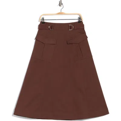 Derek Lam 10 Crosby Philomena Stretch Cotton Utility Skirt In Brown