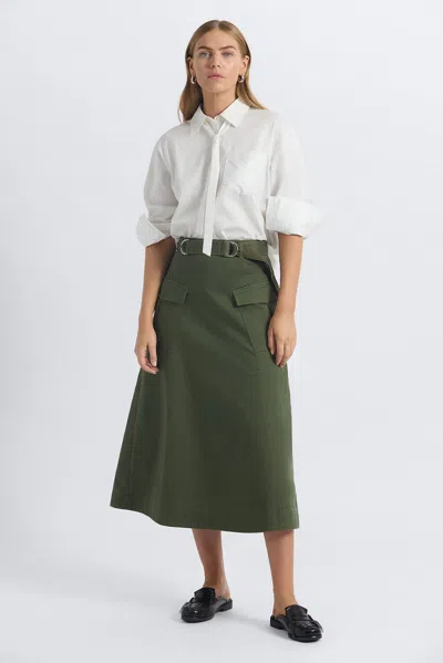 Derek Lam 10 Crosby Philomena Utility Skirt In Green