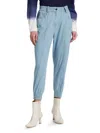 Derek Lam 10 Crosby Phoenix Jogger In Light Blue Chambray In Multi