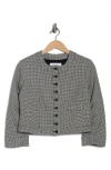 Derek Lam 10 Crosby Piera Houndstooth Ruched Sleeve Jacket In Multi