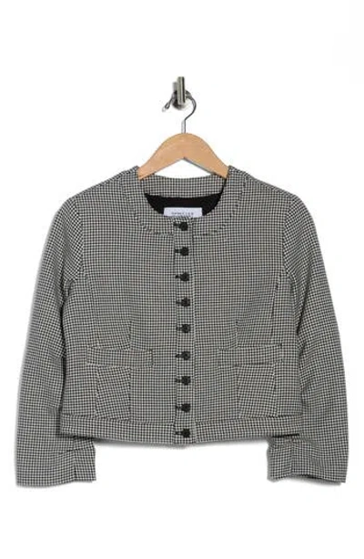 Derek Lam 10 Crosby Piera Houndstooth Ruched Sleeve Jacket In Multi