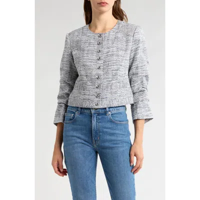 Derek Lam 10 Crosby Piera Ruched Sleeve Jacket In Gray