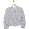 Derek Lam 10 Crosby Piera Ruched Sleeve Jacket In Blue/ivory