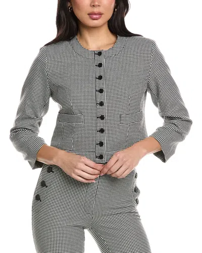 Derek Lam 10 Crosby Piera Ruched Sleeve Jacket In Gray
