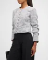 Derek Lam 10 Crosby Piera Ruched Sleeve Jacket In Blueivory