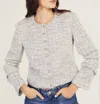 Derek Lam 10 Crosby Pierra Ruched Sleeve Jacket In Blue Ivory In Blue