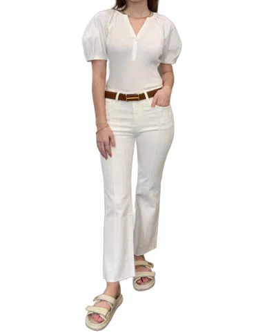 Derek Lam 10 Crosby Pintucked High Rise Crop Flare Jean In Ivory In White