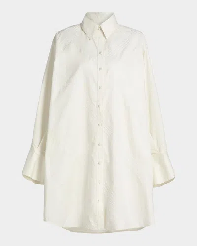 Derek Lam 10 Crosby Piper Long Sleeve Shirtdress In White