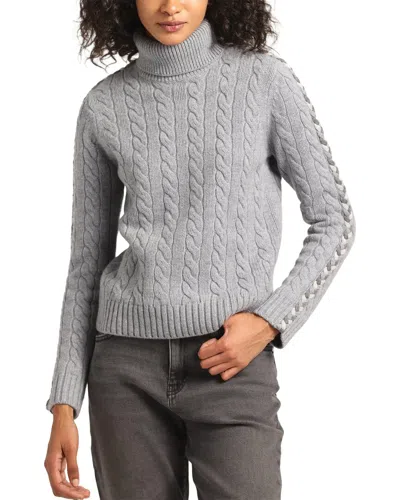Derek Lam 10 Crosby Pippa Lace-up Turtleneck In Gray