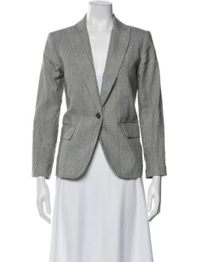 Pre-owned Derek Lam 10 Crosby Plaid Print Blazer In Black