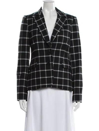 Pre-owned Derek Lam 10 Crosby Plaid Print Blazer In Black