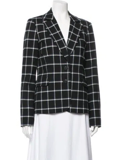 Pre-owned Derek Lam 10 Crosby Plaid Print Blazer In Black