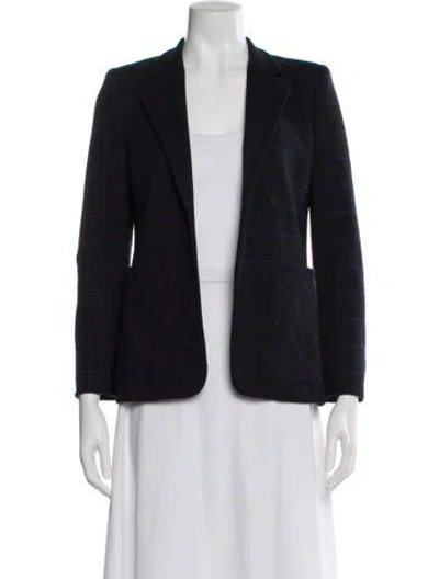 Pre-owned Derek Lam 10 Crosby Plaid Print Blazer In Blue