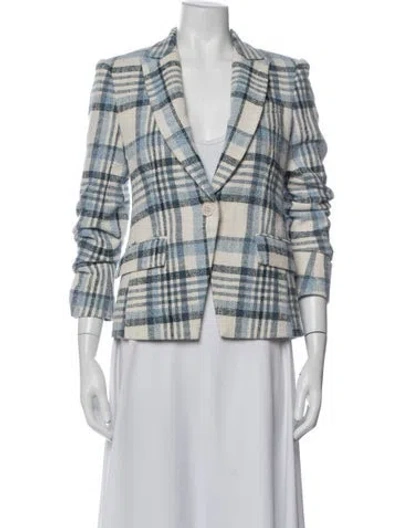 Pre-owned Derek Lam 10 Crosby Plaid Print Blazer In Blue