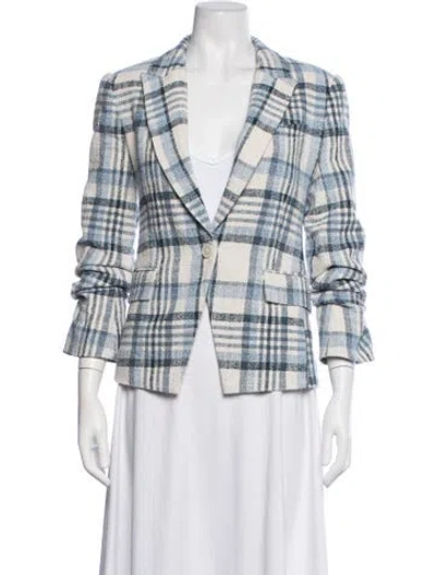 Pre-owned Derek Lam 10 Crosby Plaid Print Blazer In Blue