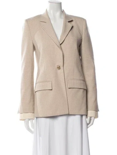 Pre-owned Derek Lam 10 Crosby Plaid Print Blazer In Brown