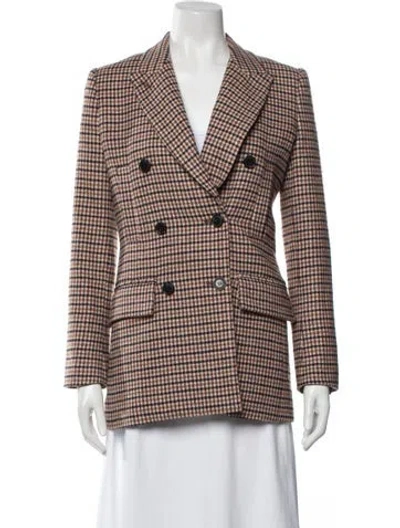 Pre-owned Derek Lam 10 Crosby Plaid Print Blazer In Brown