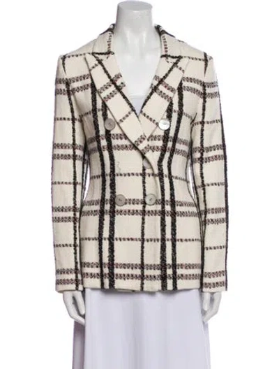 Pre-owned Derek Lam 10 Crosby Plaid Print Blazer In Neutral