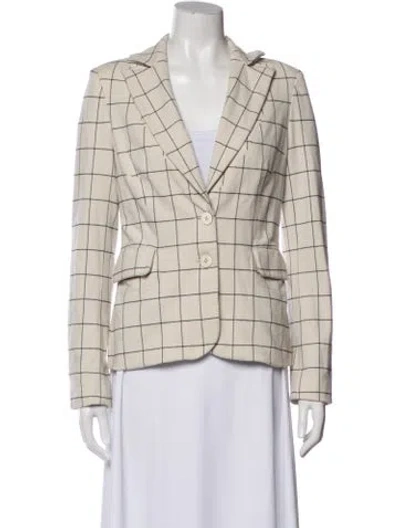 Pre-owned Derek Lam 10 Crosby Plaid Print Blazer In Neutral