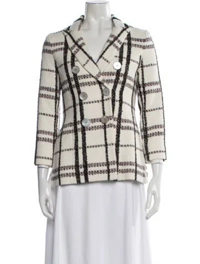 Pre-owned Derek Lam 10 Crosby Plaid Print Blazer In Neutral