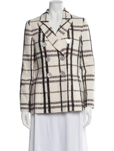 Pre-owned Derek Lam 10 Crosby Plaid Print Blazer In Neutral