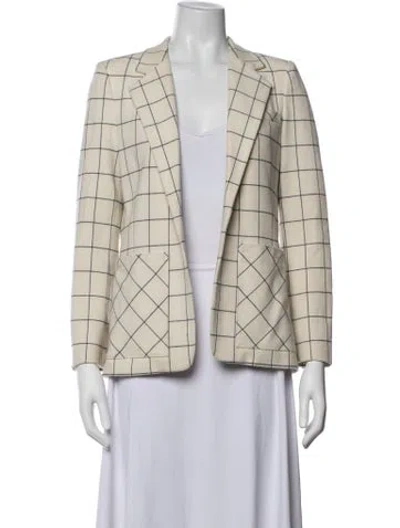 Pre-owned Derek Lam 10 Crosby Plaid Print Blazer In Neutrals
